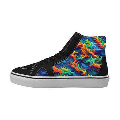 MEN'S Psychedelic Camo Rhythm High Top Skateboarding Neon Fantasy Sneakers