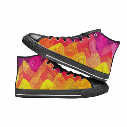 MEN'S Pansexual Flag Color High Top Canvas Vibrant Chaos Sneakers