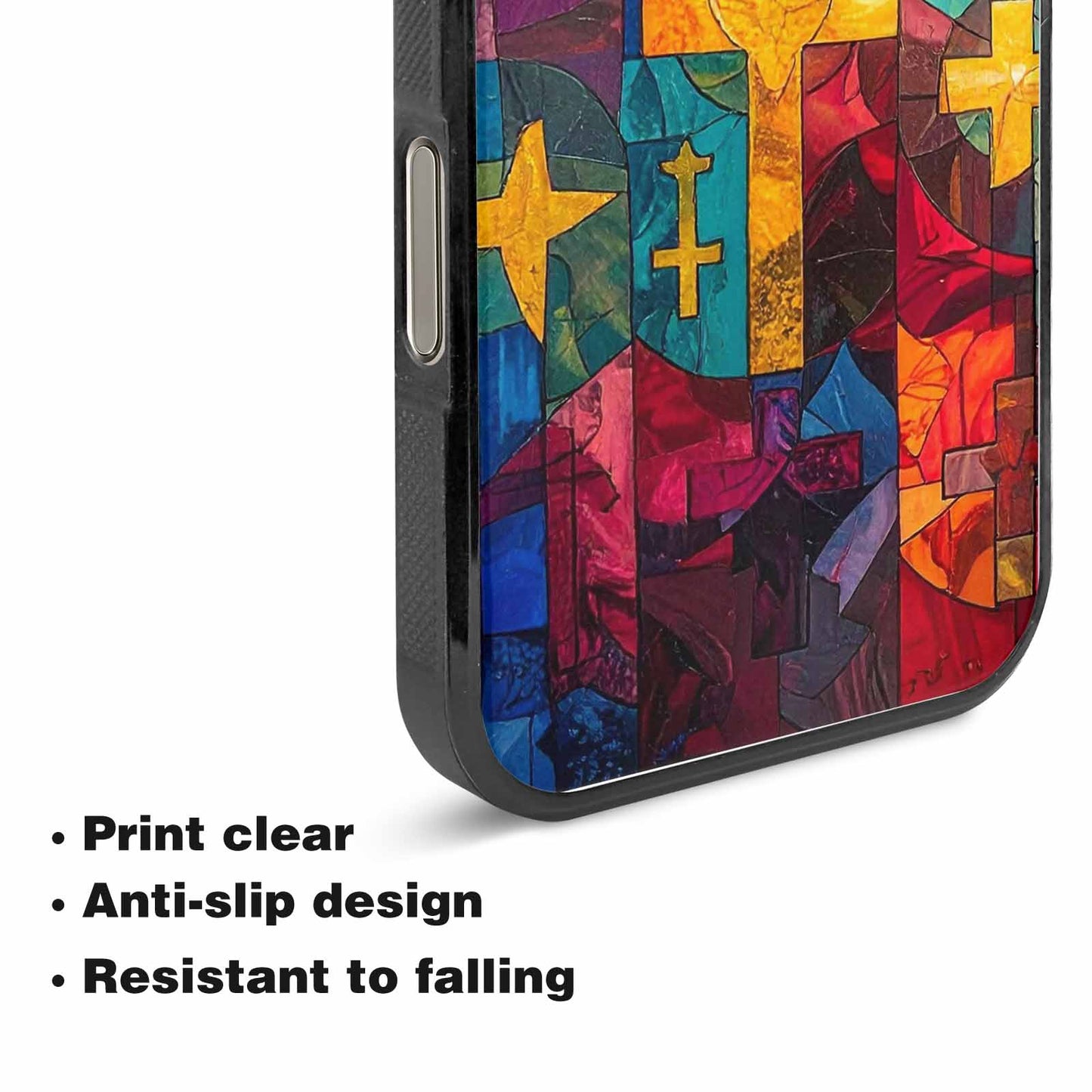 iPhone 15 Pro Max Case — Faith Cross And Faith Icons Pattern, Customized Protective Case