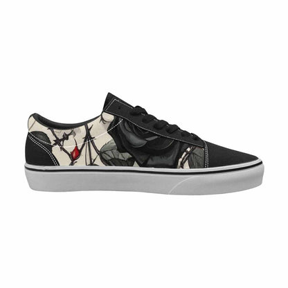 MEN'S Black Gothic Rose Canvas Lace-Up Vibrant Chaos Custom Sneakers