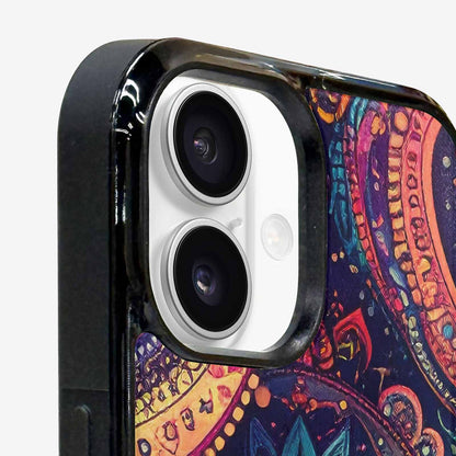 iPhone 16 Case — Paisley Mandala, Custom Designed Case Cover