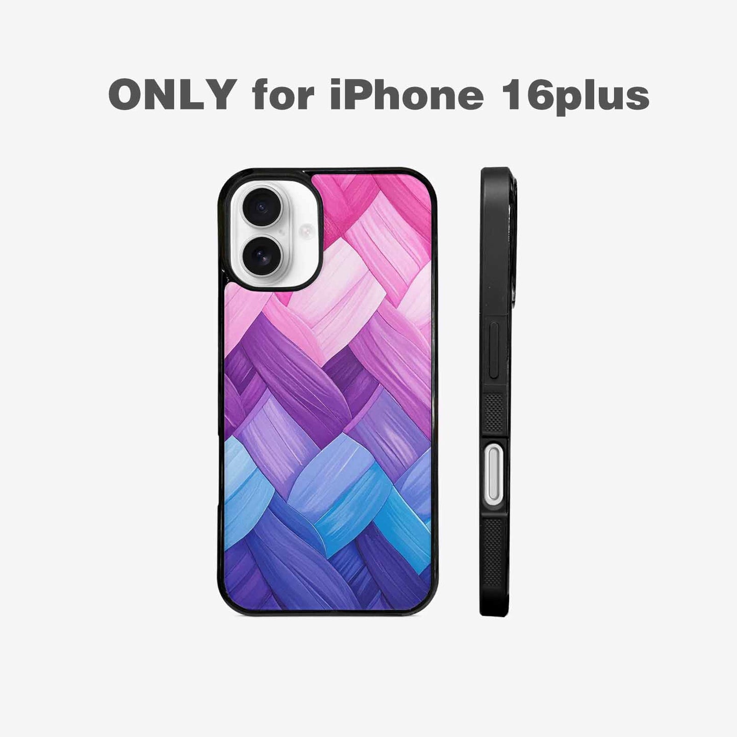 iPhone 16 Plus Case — Bisexual Flag Color Theme Small Rainbow, Custom Printed Phone Case