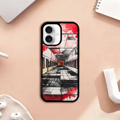 iPhone 17 Case — Black &amp; Red Ink Galaxy Space, Original Design Phone Case