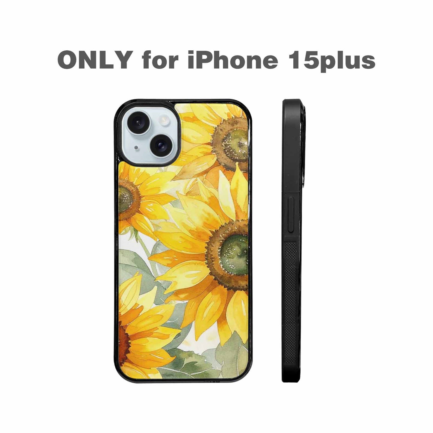 iPhone 15 Plus Case — Sunflowers Watercolor, Personalized Phone Case