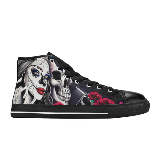 WOMEN'S Woman Skulls High Top Canvas Y2K Shoes