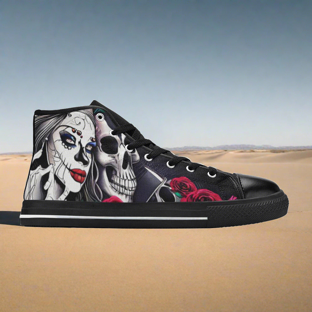 Wolf Crimson Black Vivid WOMEN Bold Art - Freaky Shoes | Custom Art Sneakers
