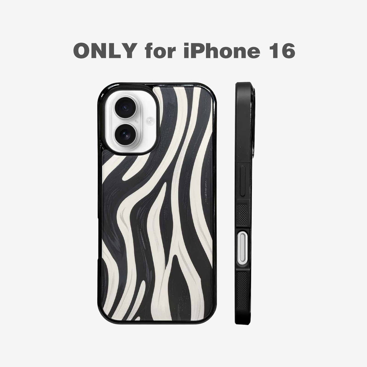 iPhone 16 Case — Modern Zebra Stripe Custom Personalized Phone, Custom Printed Phone Case