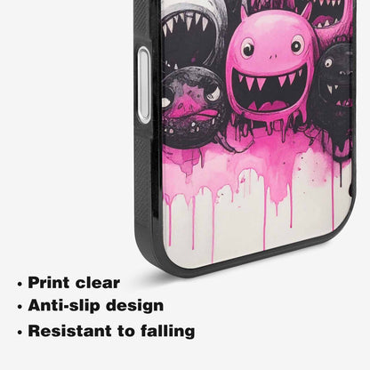 iPhone 16 Case — Monsters General Black Pink Ink Cartoon, Custom Made Phone Cover