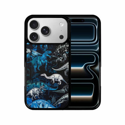 iPhone 17 Pro Case — Black Blue Ink Dinosaur Burst Original, Custom Made Phone Cover