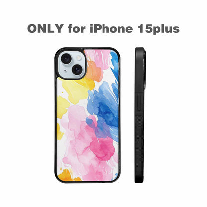iPhone 15 Plus Case — Trans Strong Watercolor Seamless Pattern Vibrant, Custom Phone Case