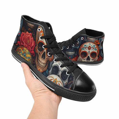 MEN'S Skull High Top Canvas Aesthetic Custom Sneakers