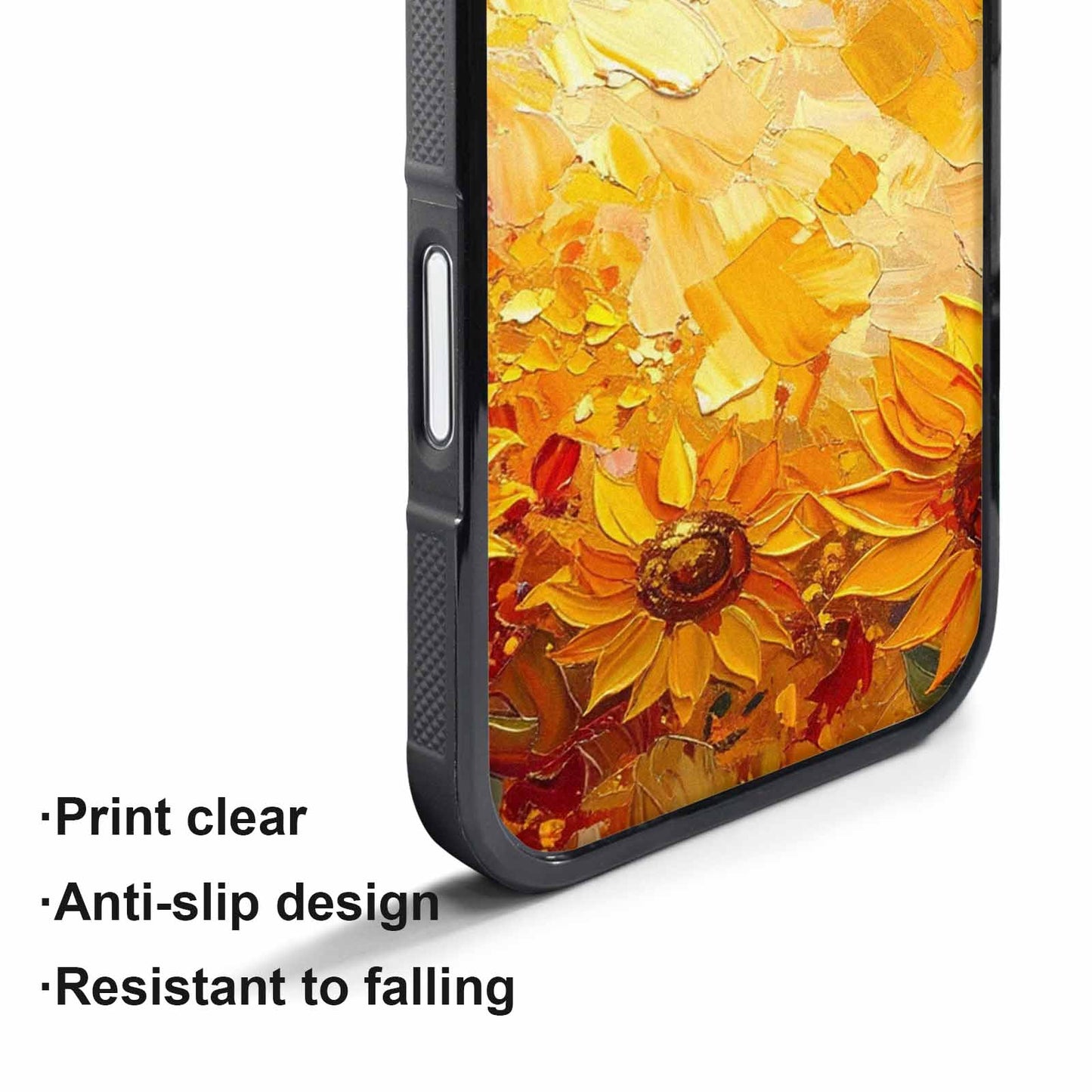 iPhone 17 Air Case — Impressionist Sunflower Brushstroke Pattern Hundreds Floral, Custom Made Phone Cover