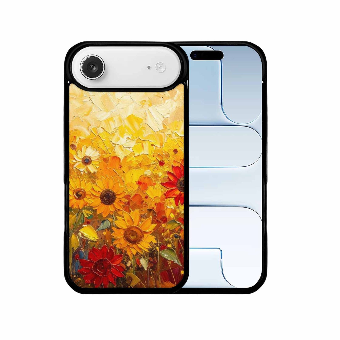 iPhone 17 Air Case — Impressionist Sunflower Brushstroke Pattern Hundreds Floral, Custom Designed Case Cover