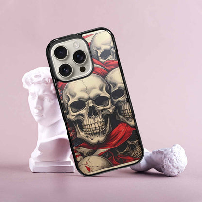 iPhone 16 Pro Case — Skull Dark Art Gothic Print, Custom Art Phone Cover