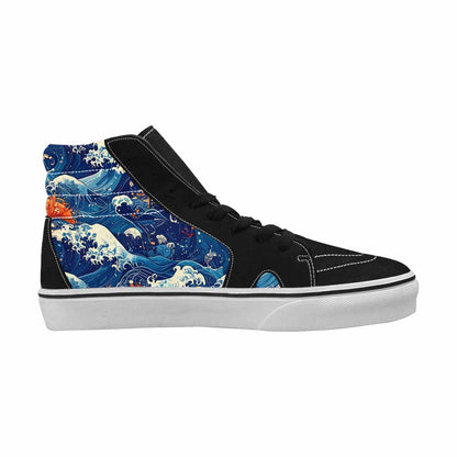 WOMEN'S Ocean Wave High Top Canvas Dark Academia Custom Shoes