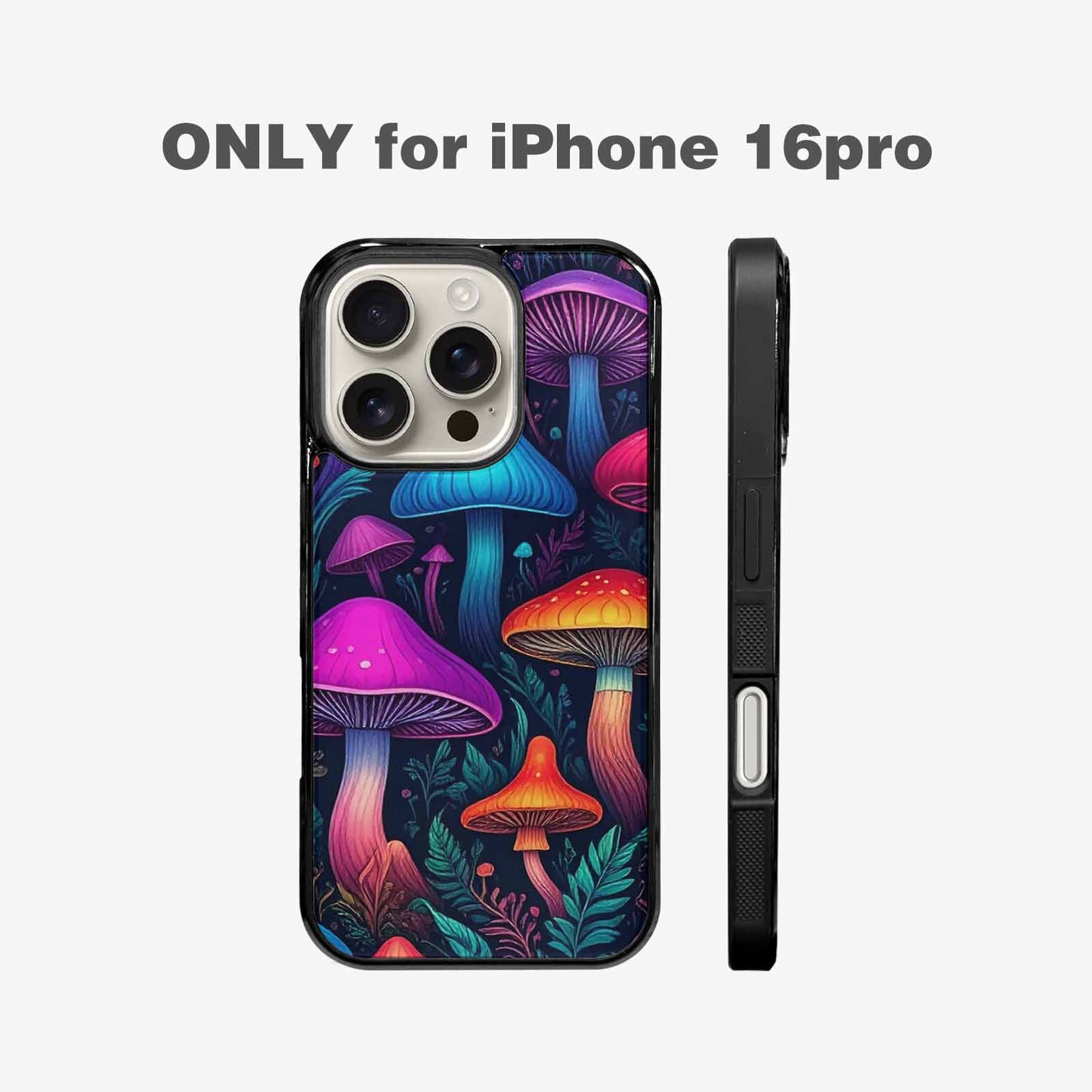 iPhone 16 Pro Case — Mushroom Psychedelic Art Seamless Pattern Vibrant, Unique Phone Case Design