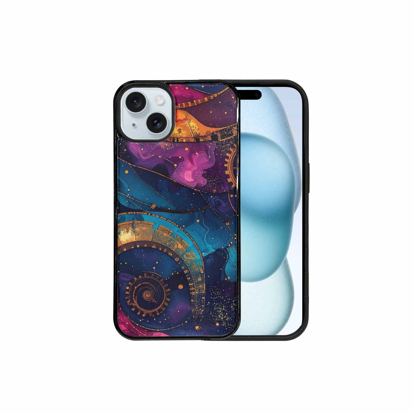 iPhone 15 Plus Case — Steampunk Galaxy Art Seamless Pattern Vibrant, Custom Designed Case Cover