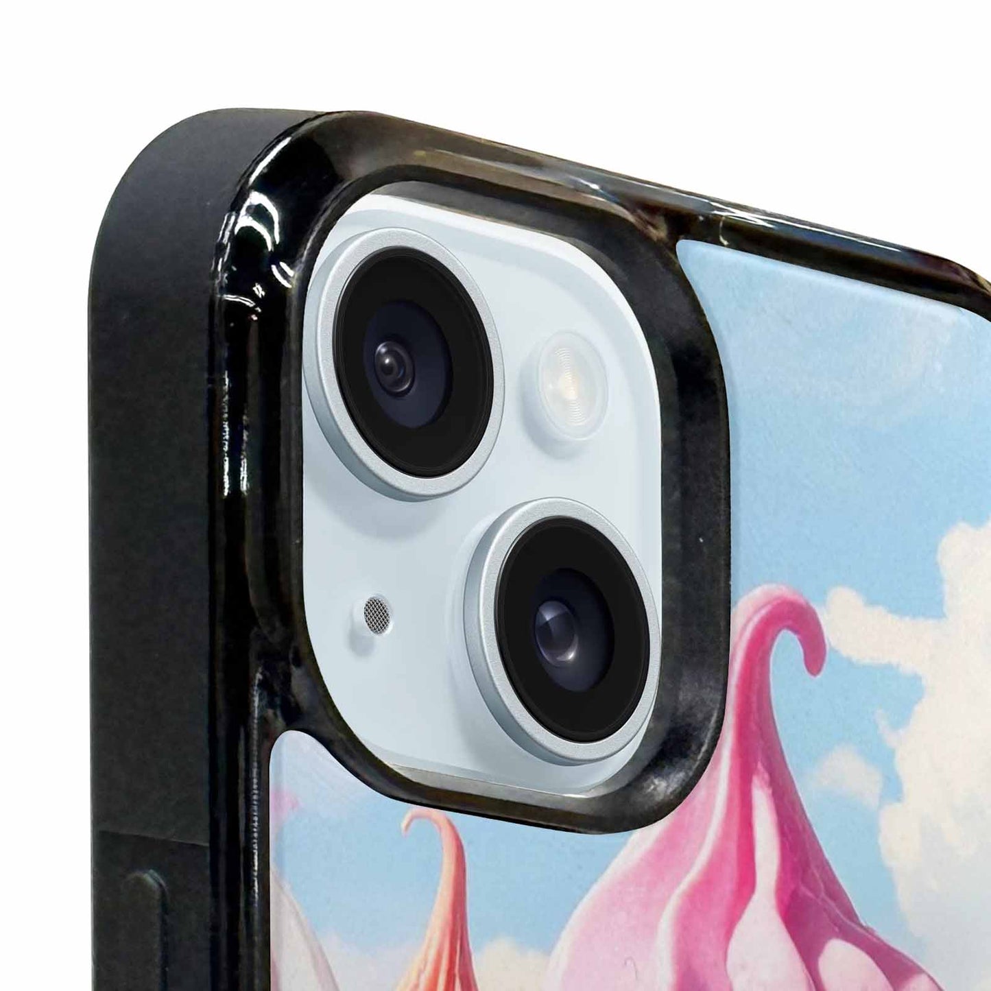 iPhone 15 Plus Case — Collage Of Overlapping Waffle Cone Icecream, Custom Phone Case