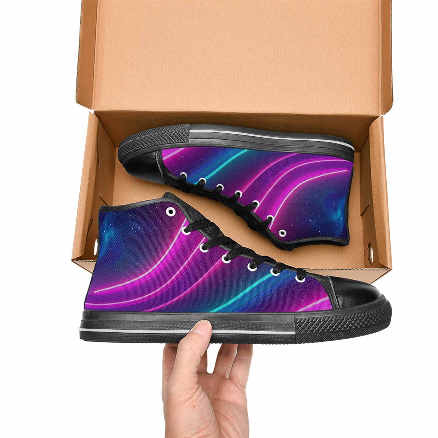 MEN'S 80S Neon Cartoon High Top Canvas Neon Fantasy Sneakers