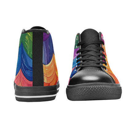 MEN'S Transgender Flag Color High Top Canvas Vivid Custom Sneakers
