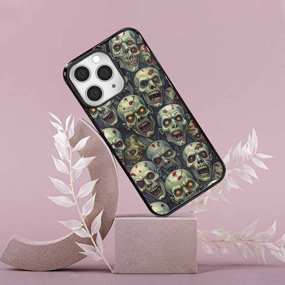 iPhone 15 Pro Max Case — Zombie Head Pattern Hundreds Of Small, Unique Phone Case Design