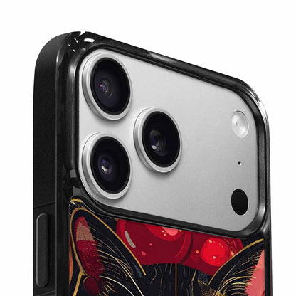 iPhone 17 Pro Case — Retro Cherry Cat Face Retro Vintage, Custom Art Phone Cover