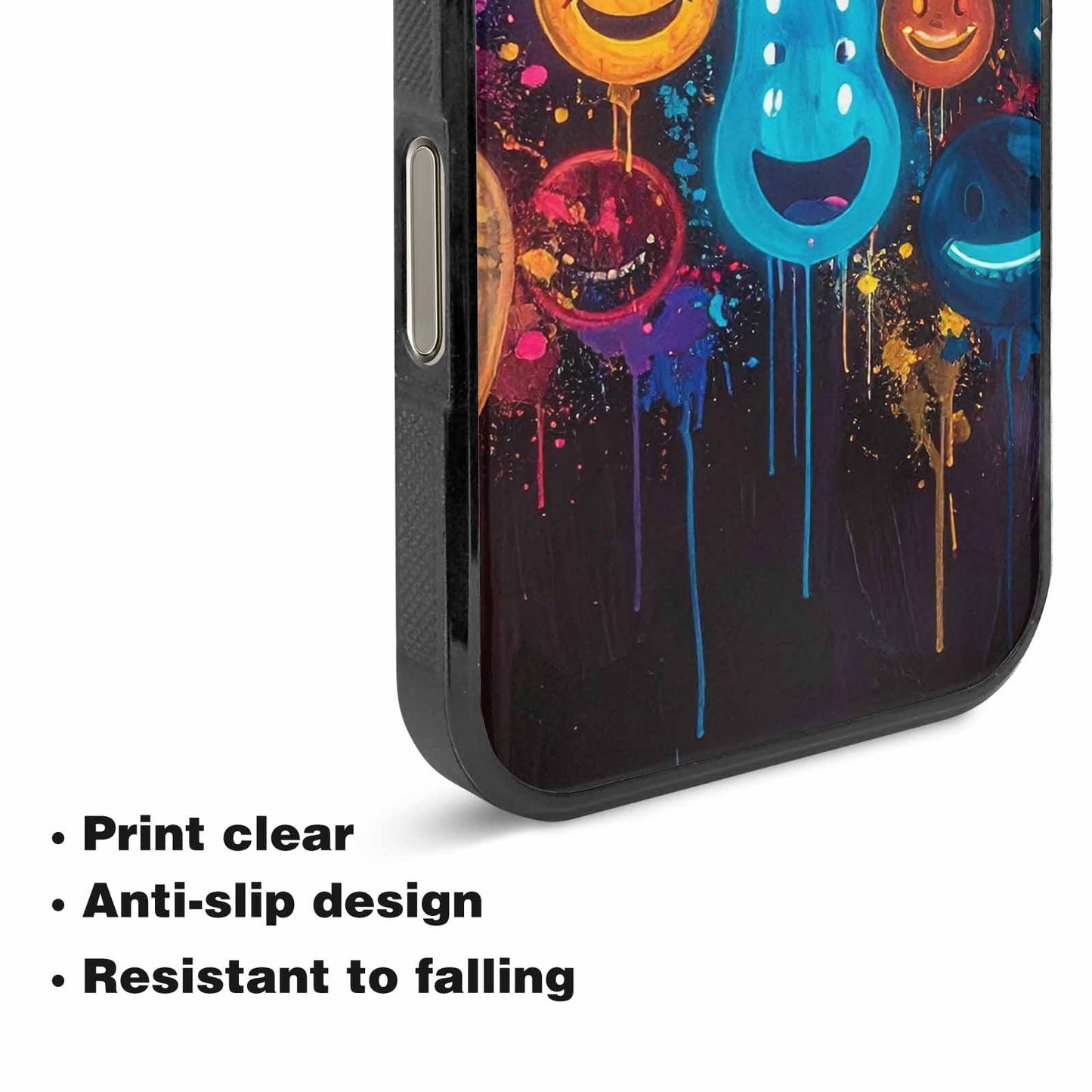 iPhone 16 Pro Case — Smiley Faces Glow Smiley Faces Pattern, Customized Protective Case