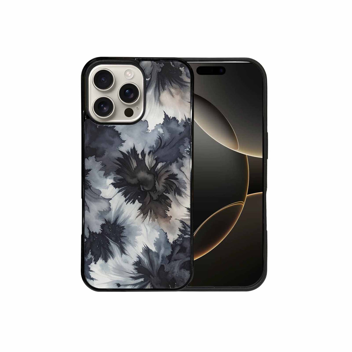 iPhone 16 Pro Max Case — Tie Dye Black And Gray Blended, Custom Art Phone Cover