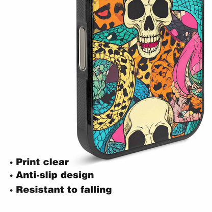 iPhone 16 Pro Case — Snake Print Skull Custom, Custom Print Case Cover
