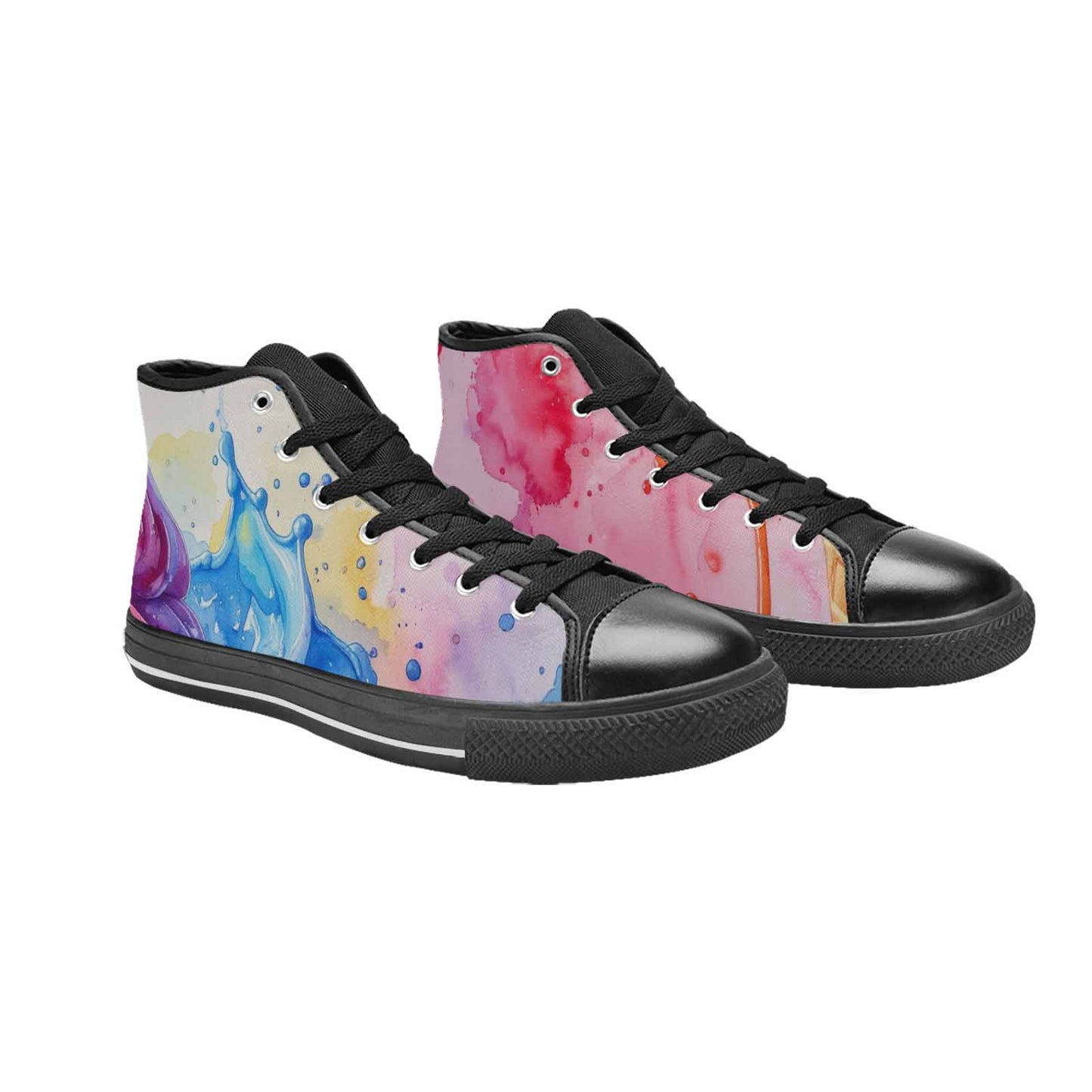 MEN'S Melting Icecream Collage High Top Canvas Cottagecore Shoes
