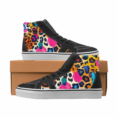WOMEN'S Leopard Full Color High Top Canvas Artist-designed Grunge Shoes