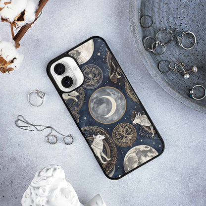 iPhone 16 Plus Case — Wolves Everywhere Collage Overlap Small Wolf, Custom Designed Case Cover