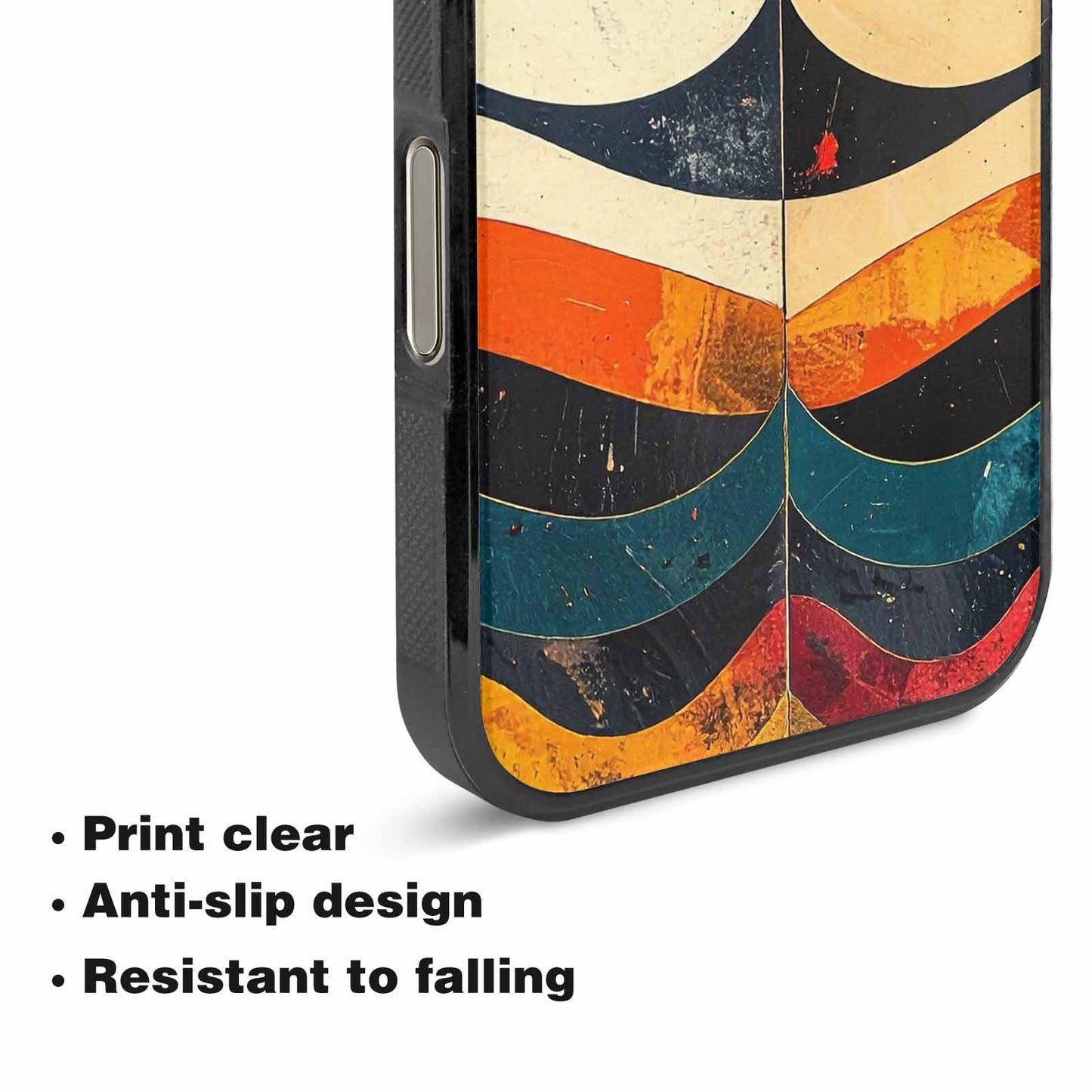 iPhone 16 Pro Max Case — Retro Wave Scallop Stripe Small Whj, Custom Phone Case