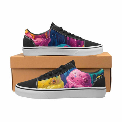 WOMEN'S Melting Ice Cream Monster Lace-Up Canvas Wallpaper Art Sneakers