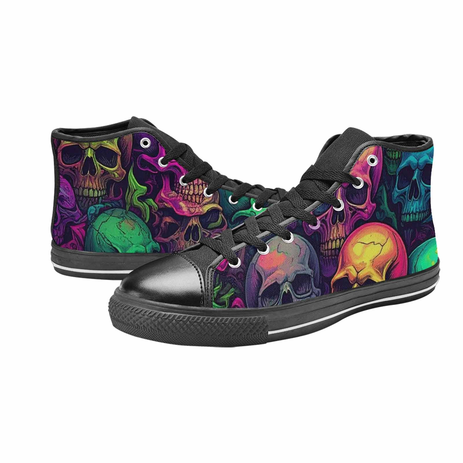 MEN'S Skulls - Neon High Top Canvas Dark Academia Shoes