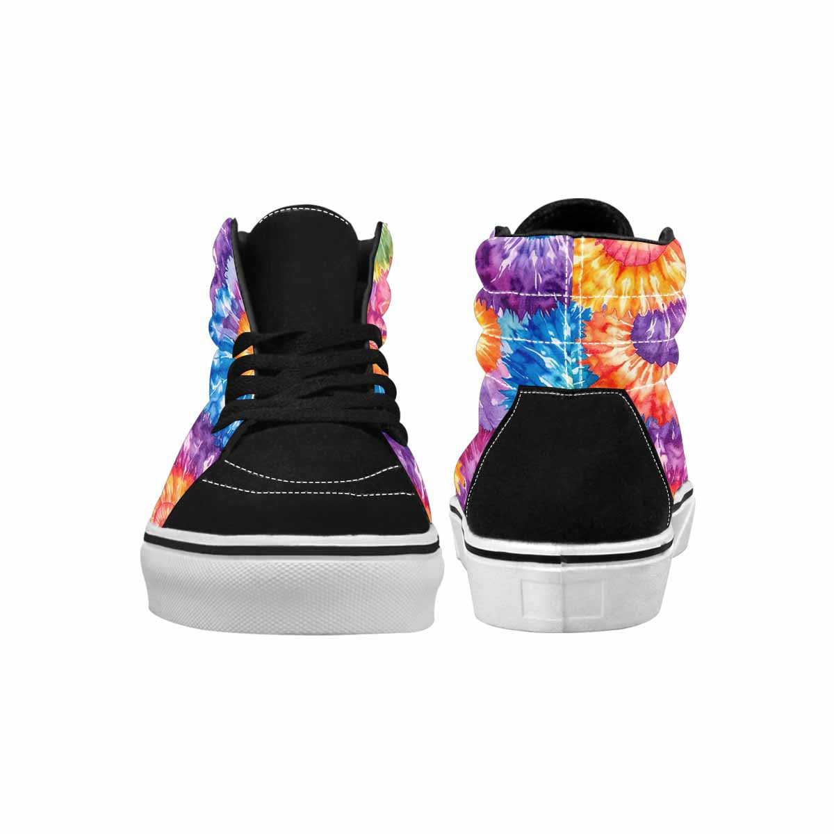 WOMEN'S Tie Dye Swirl High Top Canvas Neon Fantasy Custom Sneakers