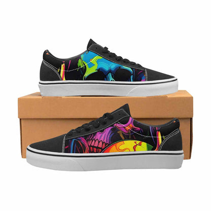 WOMEN'S 1000s Skulls Neon Camo Lace-Up Canvas Aesthetic Shoes