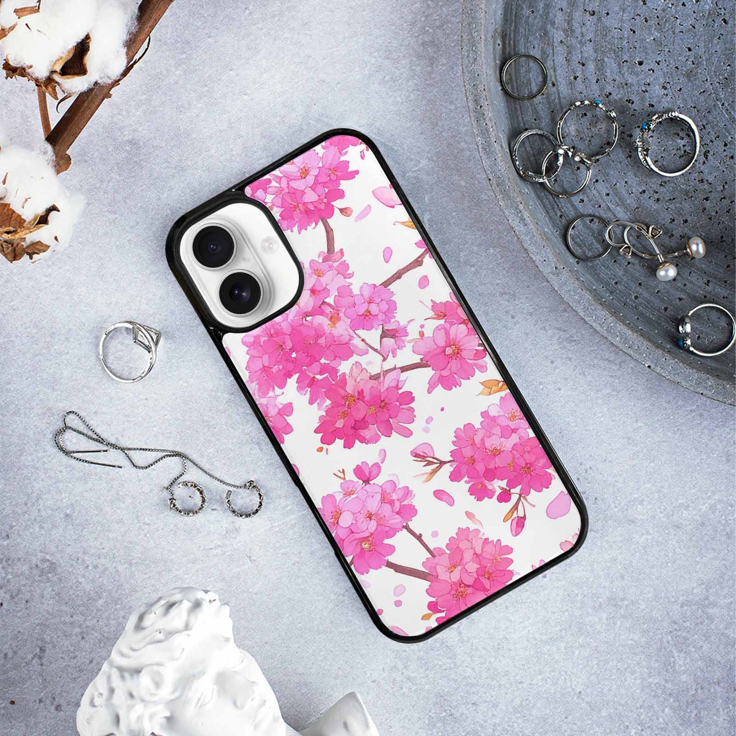 iPhone 16 Plus Case — Cherry Blossom Branch Cherry Blo, Custom Made Phone Cover