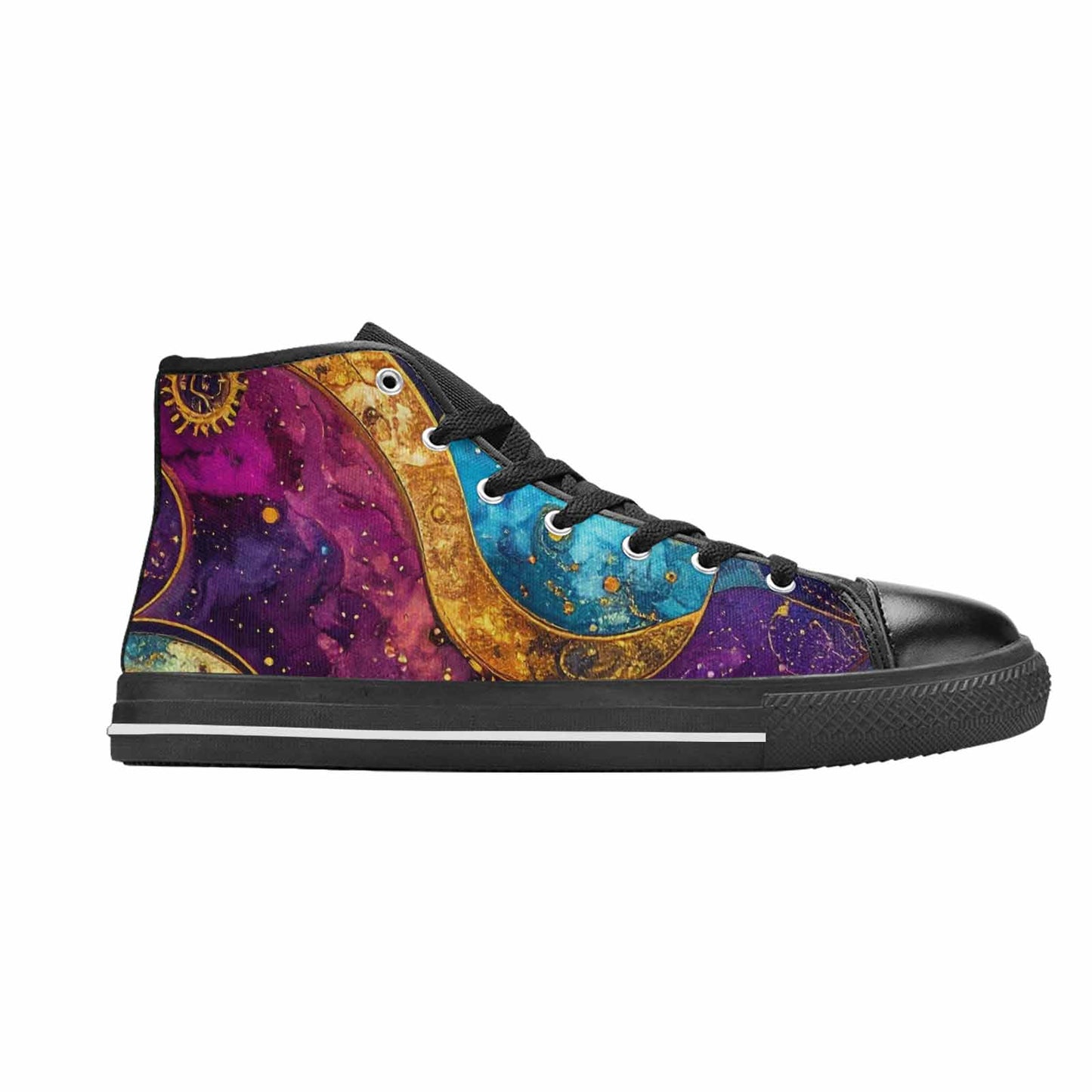 MEN'S Steampunk Galaxy High Top Canvas Dark Academia Custom Shoes