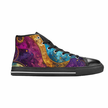 MEN'S Steampunk Galaxy High Top Canvas Dark Academia Custom Shoes
