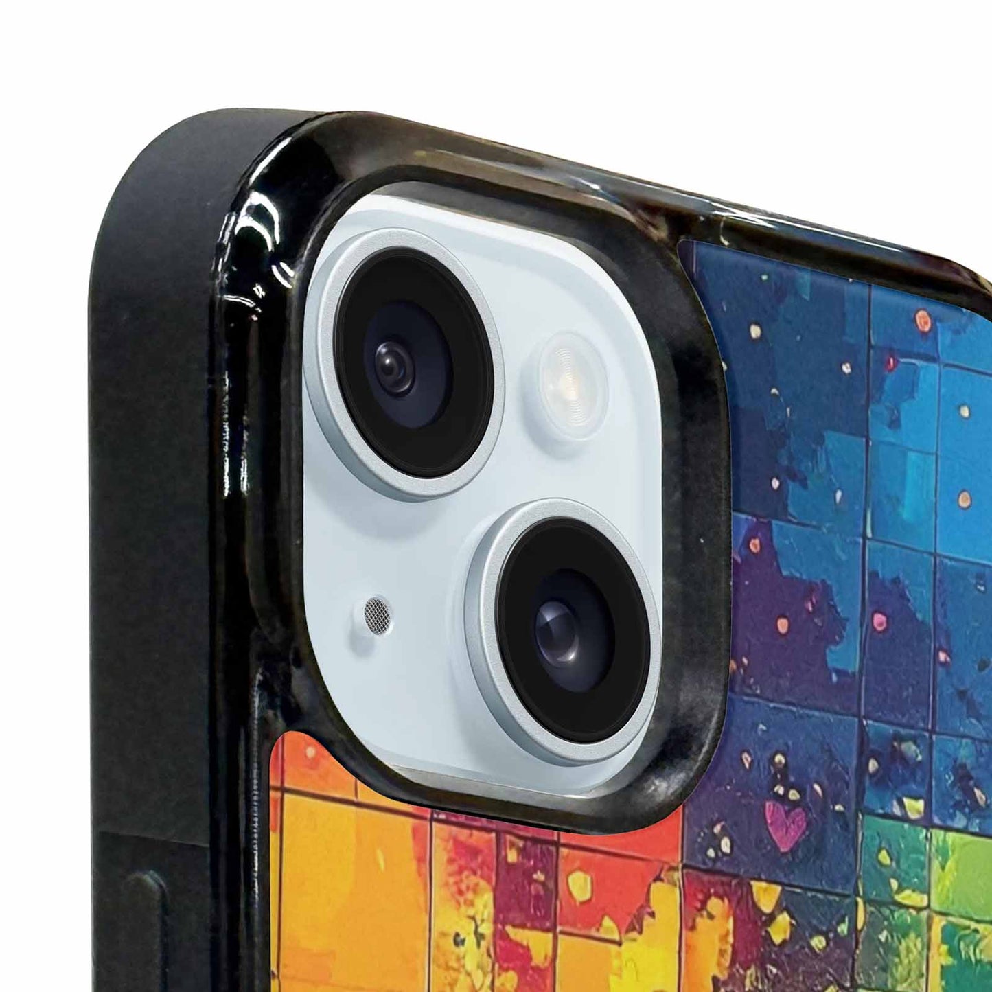 iPhone 15 Case — Pixel Art 8 Bit Burst Pattern, Custom Phone Case