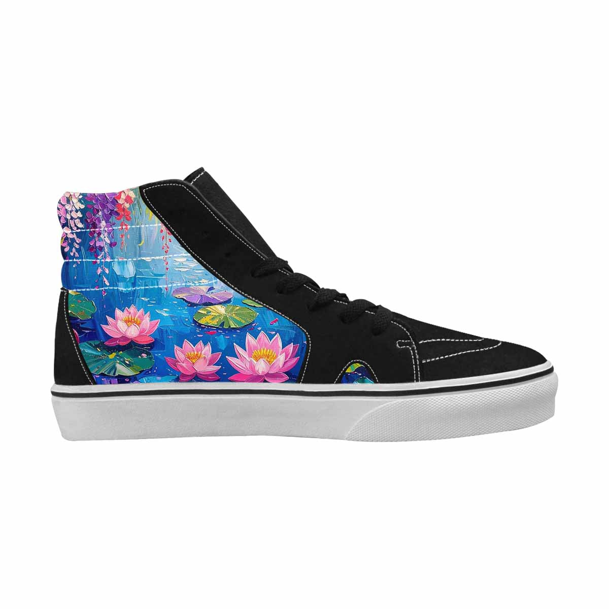 MEN'S Full Color Vibrant Monet High Top Canvas Wallpaper Art Custom Sneakers