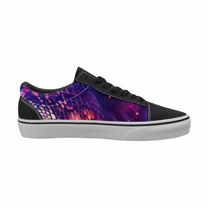 WOMEN'S Galaxy Snake Print Canvas Lace-Up Neon Fantasy Sneakers