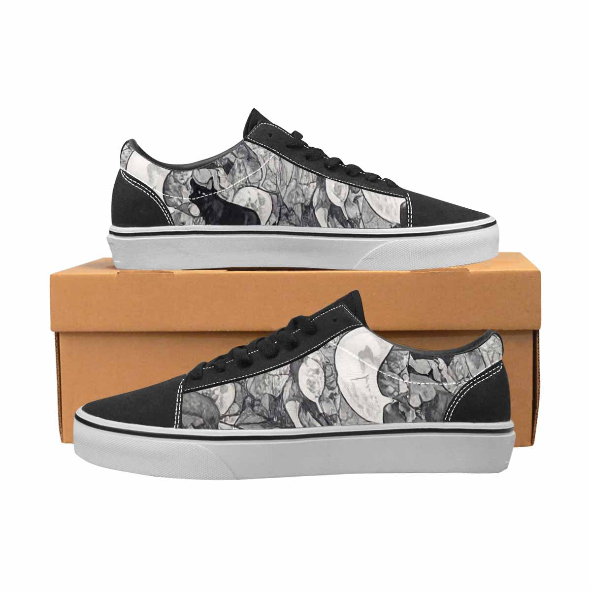 WOMEN'S Wolves Everywhere Collage Canvas Lace-Up Y2K Shoes