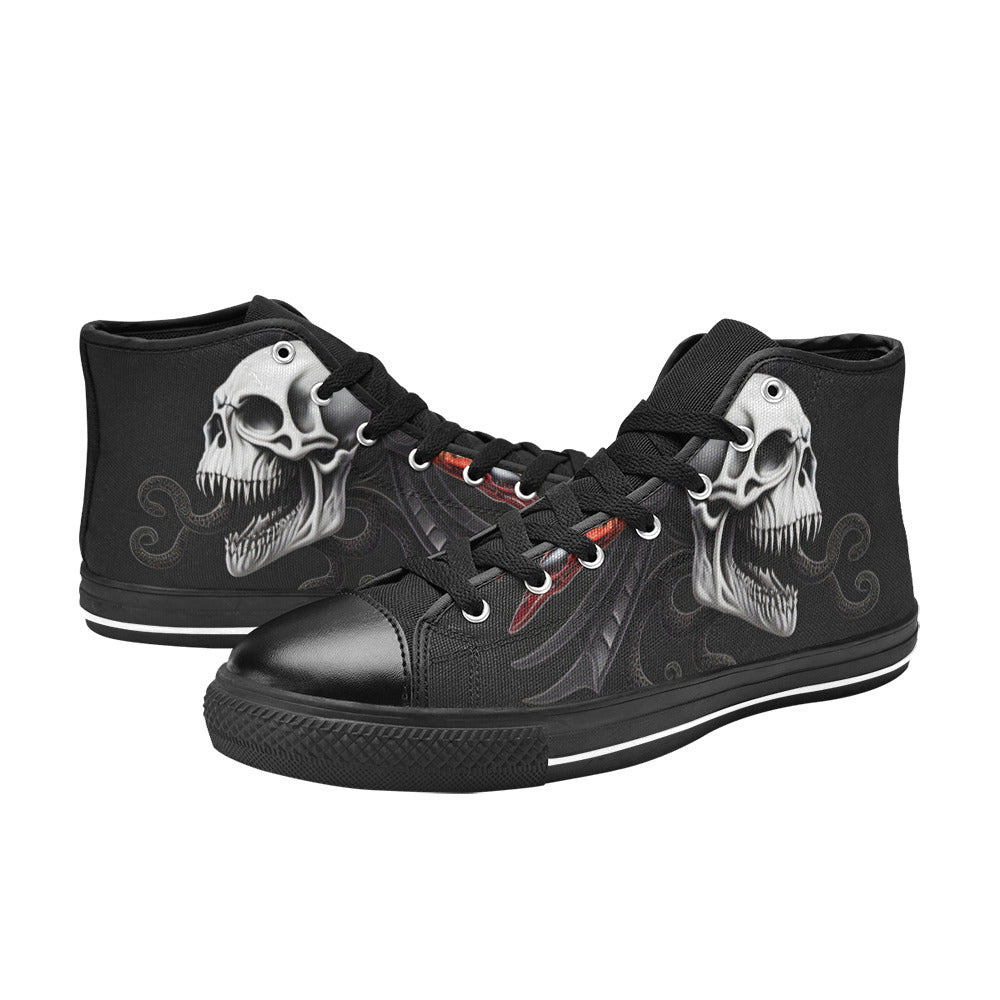 MEN'S Cc Skull Art Men’S High Top Canvas Grunge Custom Sneakers