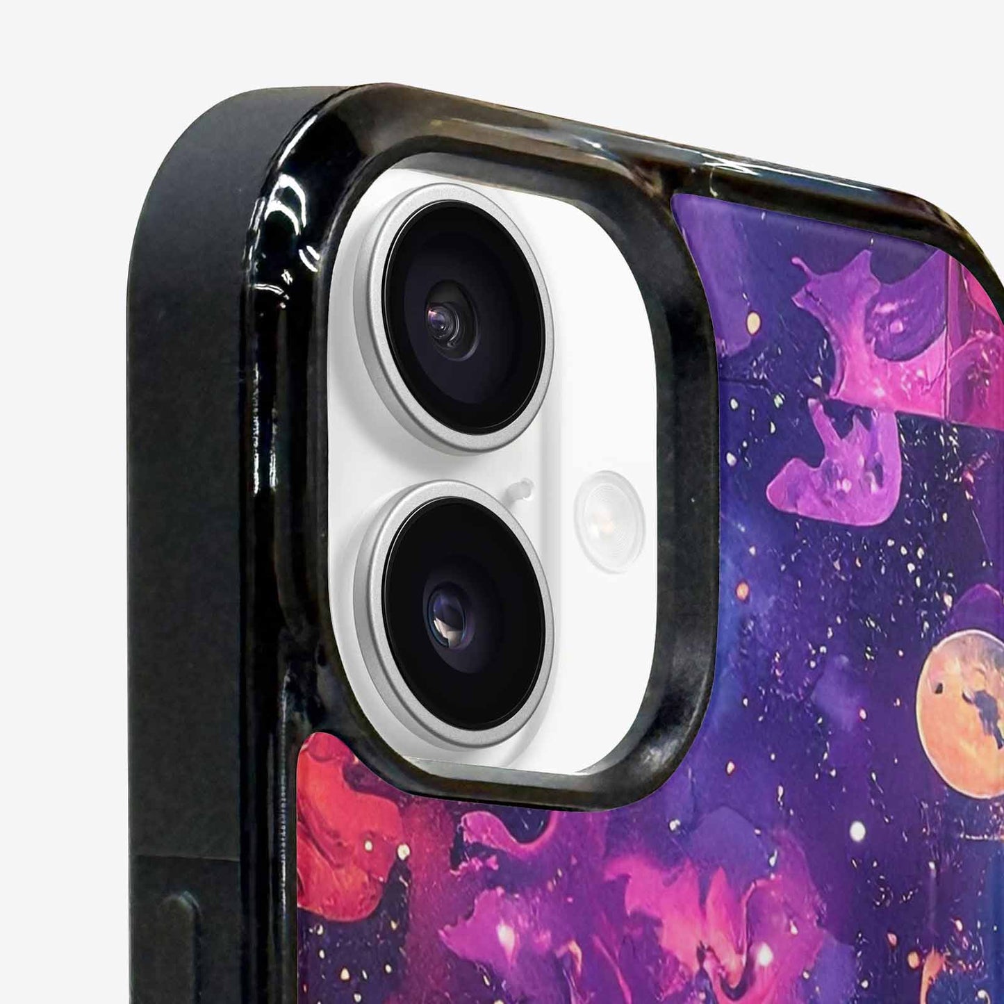 iPhone 16 Case — Cosmic Creature And Object Mashup Pattern, Original Design Phone Case