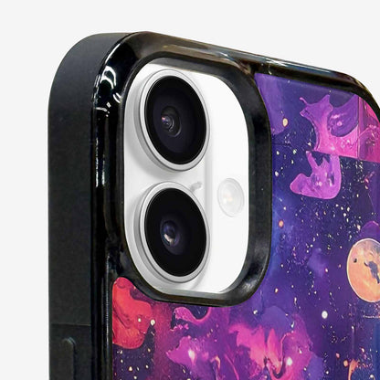 iPhone 16 Case — Cosmic Creature And Object Mashup Pattern, Original Design Phone Case
