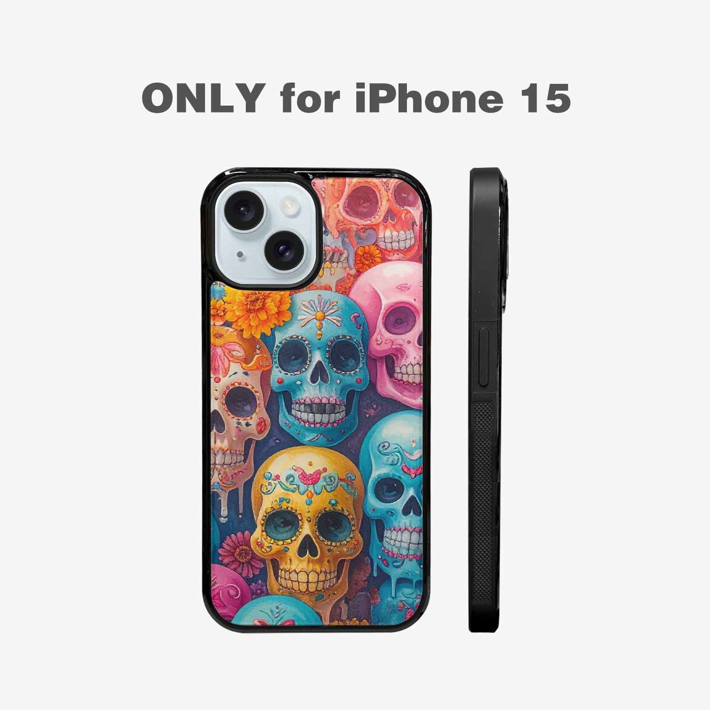 iPhone 15 Case — Sugar Skullsmelting Sugar Skulls, Custom Print Case Cover