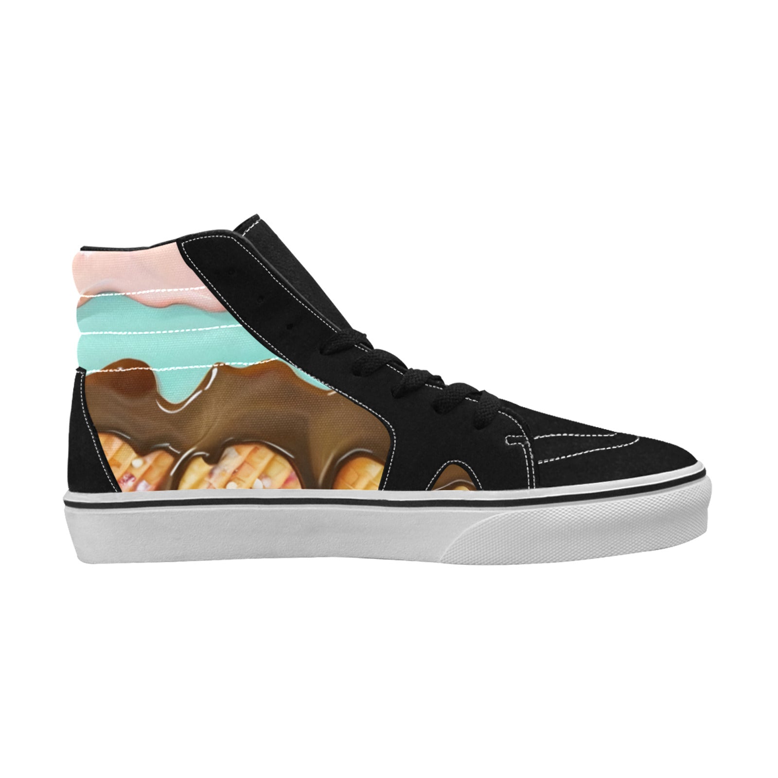 WOMEN'S Ice Cream Art Melting High Top Skateboarding Vibrant Chaos Sneakers