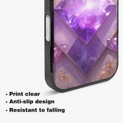 iPhone 16 Plus Case — Amethyst Crystal Art Pattern Personalized Phone, Unique Phone Case Design